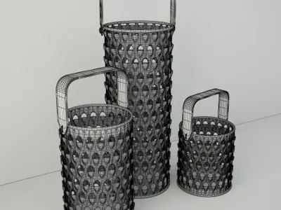 Ella Elaine Grater Candleholder Set 3D model