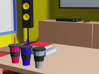 Isometric Interior  Low-poly 3D model