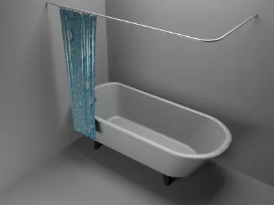 White bath model Free low-poly 3D model