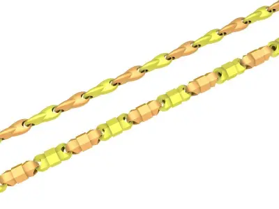 Luxury Two Tone Geometric Jewelry Chain 3D Model  4200 3D print model