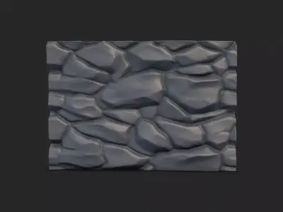 Burnt Stone Wall Environment 3D model