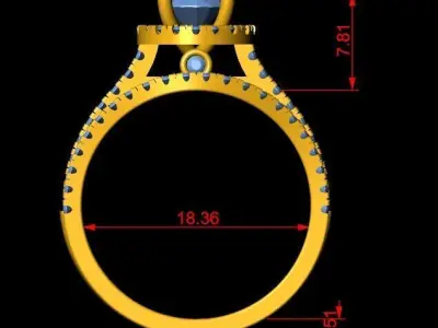  Wedding Daimond Ring  3D print model