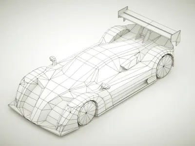 Generic Supercar v12 multicolors Low-poly 3D model