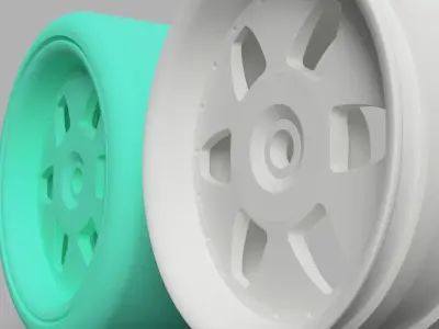 D52mm 12MM HEX RC Wheels SSR Vienna Kreis with and without tires 3D print model