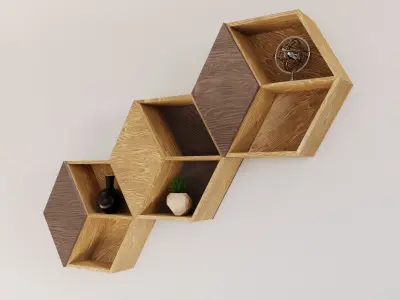 Wooden Shelves Pack 01 3D model