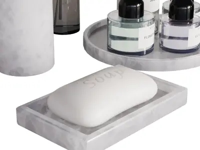 Bathroom Decor with Flowers 3D model