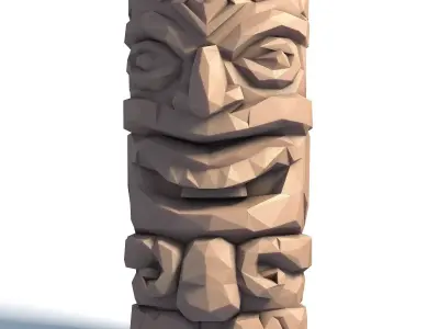 Tiki Totem Stylized Tribal Sculpture for 3D Printing 2 3D print model