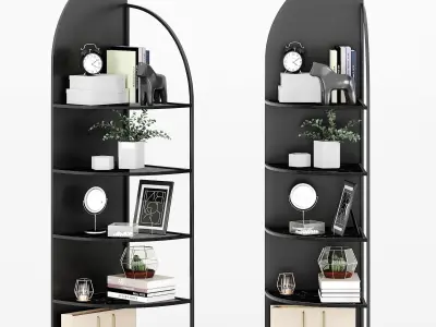 Corner shelving Palazzo with decor 3D model