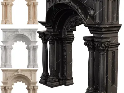 Classical Architectural Arc 02 - Ornate Archway Low-poly 3D model