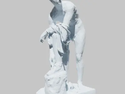 Hermes statue 3D model Low poly ancient sculpture 3D print model