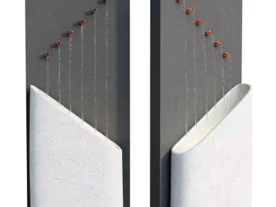 Floor fountain Cialan with lighting 3D model