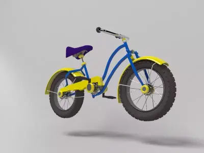 Bicycle in air 3D model