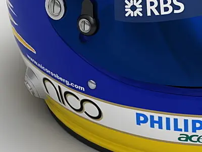 Helmet F1 2008 2009 Nico Rosberg 3D model
