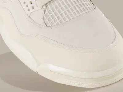 Jordan 4 Off White Sail Low-poly 3D model