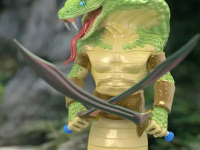 Naga - Daz3d or Poser - Rigged Snake Person Low-poly 3D model