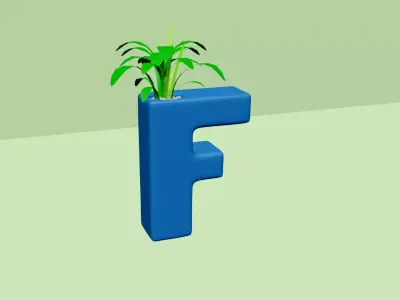 Vase F - Alphabet Vases Collection Letters - STL Printable 3D print model