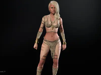 Defender Girl 2 Low-poly 3D model