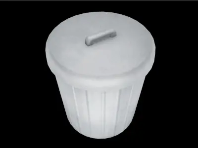 Metal Trash Can Free low-poly 3D model