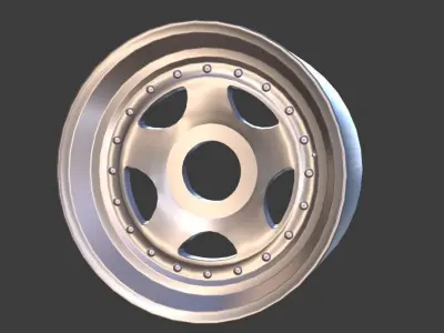 Generic old school racing wheel Low-poly 3D model