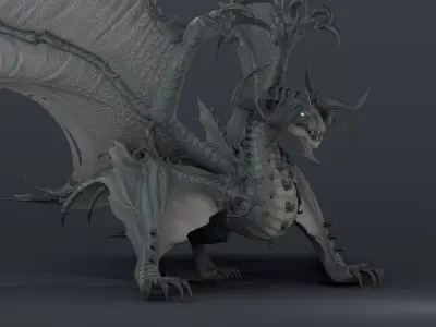 Snake dragon - rigged blender model Low-poly 3D model