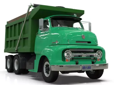 Vintage COE Tandem Axle Dump Truck 3D model