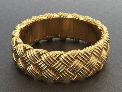 basket  pattern  ring 3D print model