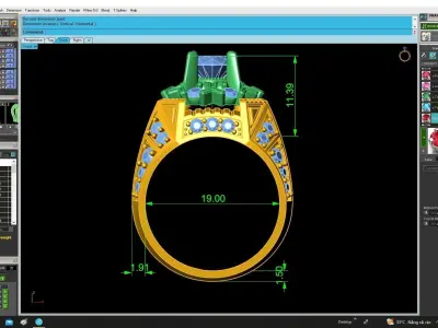 Luxury Halo Diamond Ring 3D Jewelry Model for Men 4819 3D print model