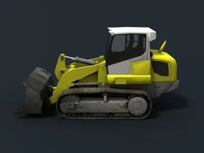 excavator and track loader Free low-poly 3D model