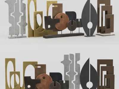 Decorative Set Vol 03 Abstract Sculptures Free 3D model