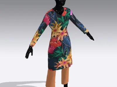 Female Cloth Dress Low-poly 3D model