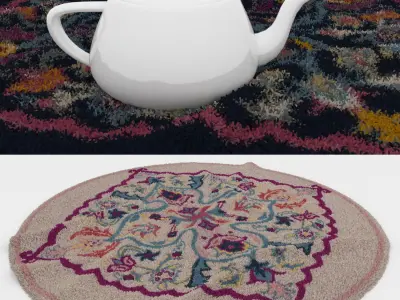 Round Rug Set 32 3D model