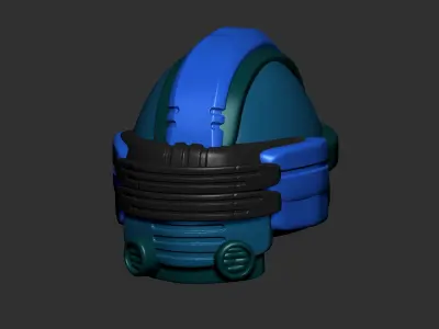 helmet high poly sculpt 3d printable ver 7 3D model 3D model 35