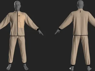 Male Sport Outfit Marvelous Designer project Free 3D model