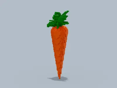 Voxel Carrot Low-poly 3D model