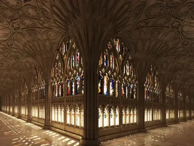 Gloucester cathedral cloister 3D model