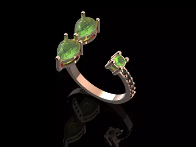  Fashion Ring With Brilliants 3D Print Model 3D print model