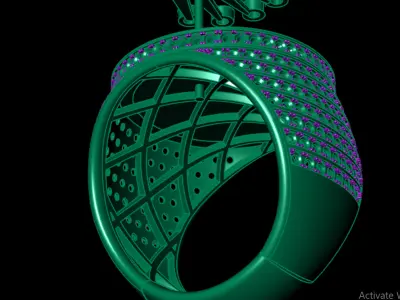 Rolex Ring Full Stones  3D print model
