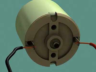 DC motor educational animation 3D model