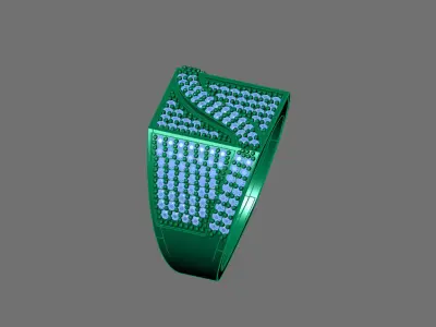 Gents Rings Diamond Men Ring STL 3DM 3D ready print model 3D print model