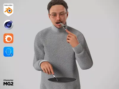 Modular Character - Asian Casual Man - MG2 Low-poly 3D model