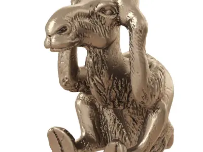 Egyptian figurine of a camel in the pose I cant hear anything 3D model