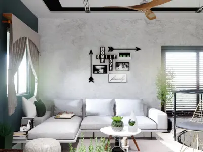 Interior desing and rendering 3D model