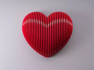 Parametric Heart Wall Decor 3D model