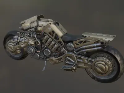 Cyborg Motor Bike Bundle 3D model