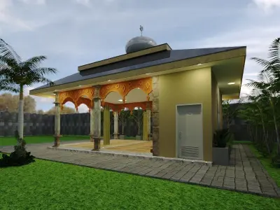 simple mushola design concept 3d model for kindergarten 3d model 3D print model