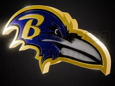 Baltimore Ravens logo - Cinematic - 3D print 3D model