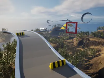 Modular Arcade Racing Track Low-poly 3D model