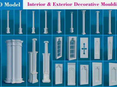 210 Interior Decorative Mouldings Collection 3D model