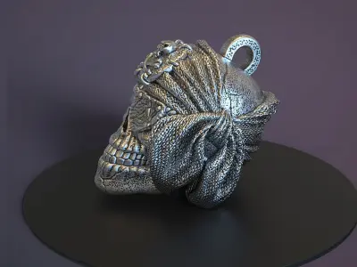 Pirate skull vol1 Pendant jewelry 3D print model