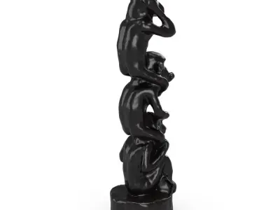 Three Wise Monkeys 3D model